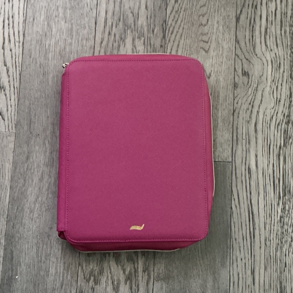 Dark Pink organizer/binder with gold detailing
